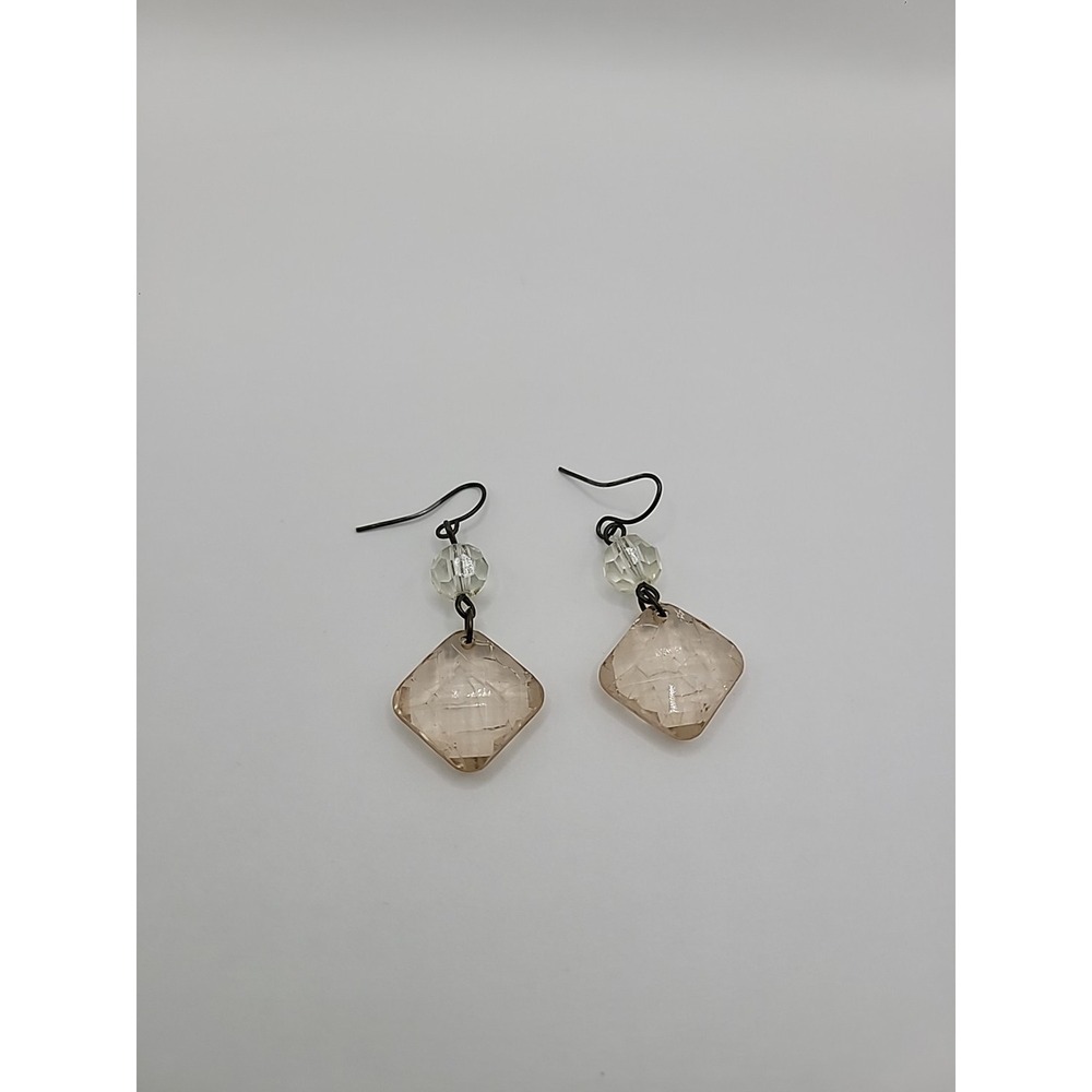 Vintage Premier Designs Earrings Pierced Drop Dangle Pink White Bead Jewelry - Picture 8 of 12